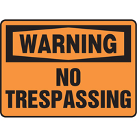 "No Trespassing" Sign, 7" x 10", Vinyl, English SS665 | AF Pollution Abatement Systems Inc.