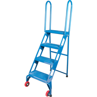 Portable Folding Ladder, 4 Steps, Perforated, 40" High VC438 | AF Pollution Abatement Systems Inc.
