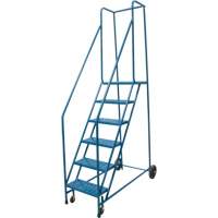 Rolling Step Ladder, 6 Steps, 18" Step Width, 55" Platform Height, Steel VD443 | AF Pollution Abatement Systems Inc.