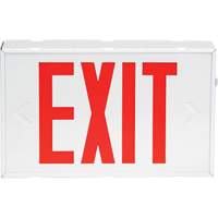 Exit Sign, LED, Battery Operated/Hardwired, 12-1/5" L x 7-1/2" W, English XI788 | AF Pollution Abatement Systems Inc.
