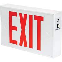 Exit Sign, LED, Battery Operated/Hardwired, 12-1/5" L x 7-1/2" W, English XI788 | AF Pollution Abatement Systems Inc.