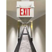 Exit Sign with Security Lights, LED, Battery Operated/Hardwired, 12-1/10" L x 11" W, English XI789 | AF Pollution Abatement Systems Inc.